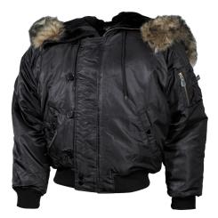 US Polarjacke N2B, schwarz, dick gefüttert 