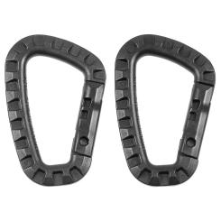 Karabiner, Plastik, schwarz, D 7 mm x 8,5 cm, 2er Pack 