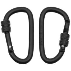 Karabiner, Schraubverschluss, D 6mm x 6cm, 2er Pack,schwarz 