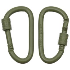 Karabiner, Schraubverschluss, D 6 mm x 6 cm, 2er Pack, oliv 