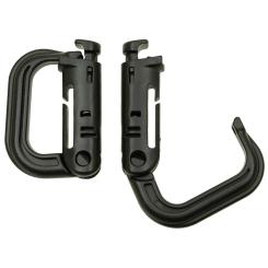 Karabiner, Plastik, "MOLLE", schwarz, 2er Pack 