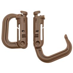 Karabiner, Plastik, "MOLLE", coyote tan, 2er Pack 