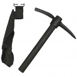 US Pickel, Metall, oliv, mit Holzstiel und Hülle 