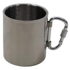 Tasse, Edelstahl, Karabiner, doppelwandig, ca. 300 ml 