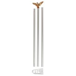 Fahnenstange, weiß, mit goldfarbenem Adler 