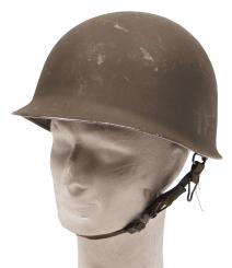 Österr. BH Stahlhelm, Modell 75, mit Kunststoff-Innenhelm (Lederbesatz), gebr., Gr. 58