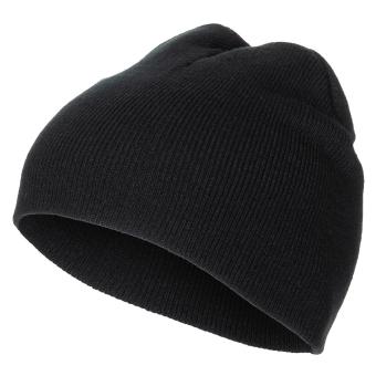 Strickmütze, "Beanie",schwarz, fein gestrickt, kurz 