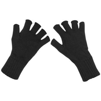 Strick-Handschuhe, schwarz, ohne Finger L