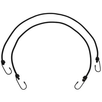 Expander, 75 cm, mit Haken, 6 mm, schwarz, 2er Pack 