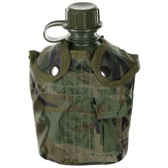 US Plastikfeldflasche, 1 l, Hülle, woodland, BPA-frei 