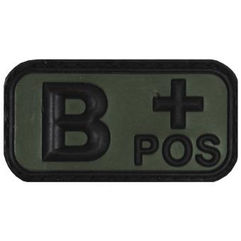Klettabzeichen, schwarz-oliv, Blutgruppe "B POS", 3D 
