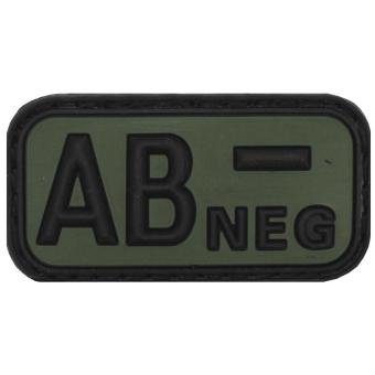 Klettabzeichen, schwarz-oliv, Blutgruppe "AB NEG", 3D 