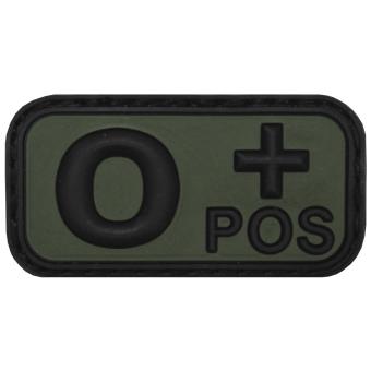 Klettabzeichen, schwarz-oliv, Blutgruppe "O POS", 3D 