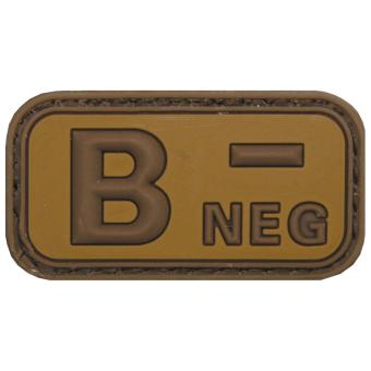 Klettabzeichen, braun-khaki, Blutgruppe "B NEG", 3D 