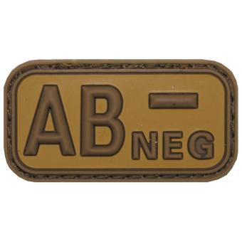 Klettabzeichen, braun-khaki, Blutgruppe "AB NEG", 3D 