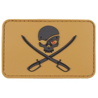 Klettabzeichen, 3D, Skull with Swords,coyote tan 