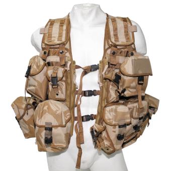 Brit. Weste, "Load Carrying", MOLLE, DPM desert, gebr. 