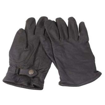 BW Lederhandschuhe, gefüttert, grau, gebr. 