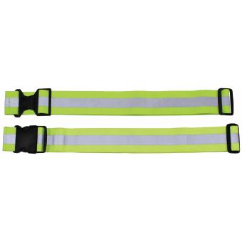 Brit. Reflektorband, elastic, 5 cm,  Leuchtstreifen, gebr. 